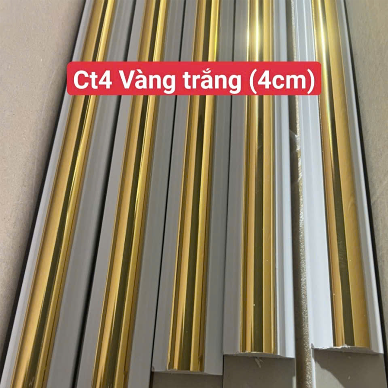 Phào cân CT4 - vàng trắng (4cm)